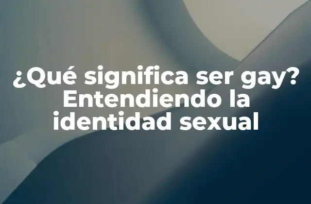 ¿qué Significa Ser Gay? Entendiendo la Identidad Sexual