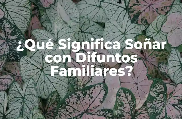 ¿qué Significa Soñar con Difuntos Familiares?