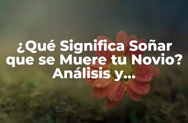 ¿qué Significa Soñar que Se Muere Tu Novio? Análisis y Interpretación de los Sueños