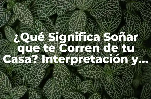 ¿qué Significa Soñar que Te Corren de Tu Casa? Interpretación y Análisis