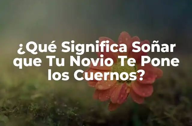 ¿qué Significa Soñar que Tu Novio Te Pone los Cuernos?