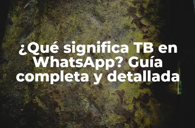 ¿qué Significa Tb en Whatsapp? Guía Completa y Detallada
