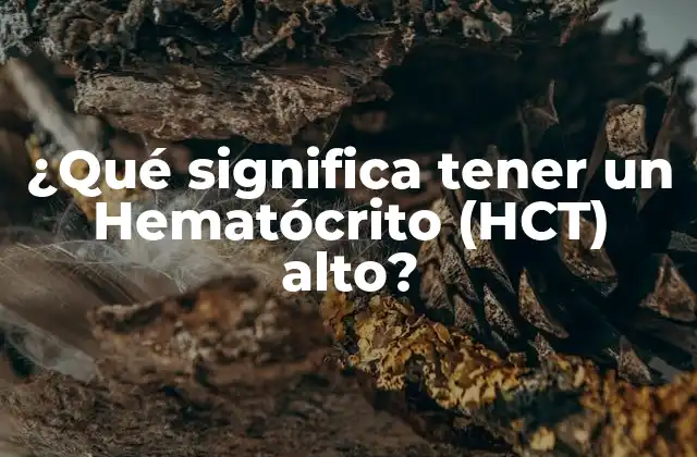 ¿qué Significa Tener un Hematócrito (hct) Alto?