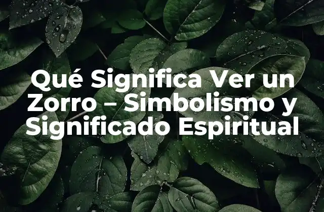 Qué Significa Ver un Zorro - Simbolismo y Significado Espiritual 2 El Simbolismo del Zorro en Diferentes Culturas