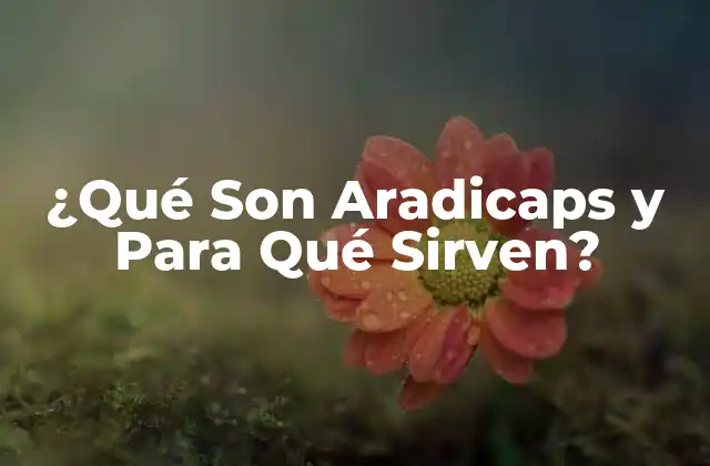 ¿qué Son Aradicaps y para Qué Sirven?