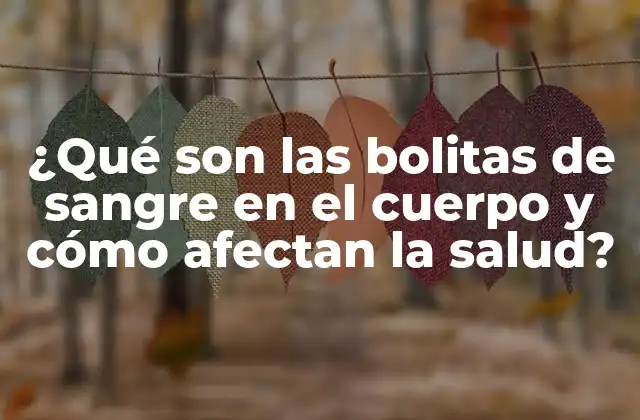 ¿qué Son las Bolitas de Sangre en el Cuerpo y Cómo Afectan la Salud?