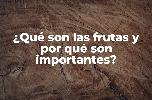 ¿qué Son las Frutas y por Qué Son Importantes?