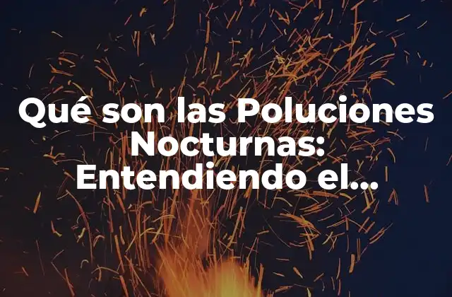 Qué Son las Poluciones Nocturnas: Entendiendo el Fenómeno