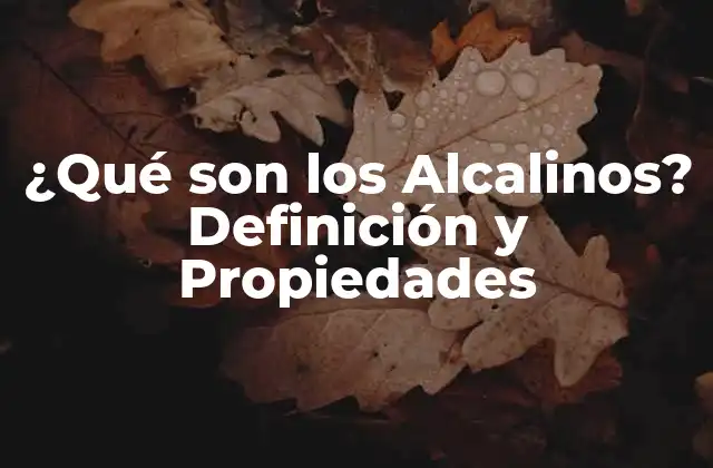 ¿qué Son los Alcalinos? Definición y Propiedades
