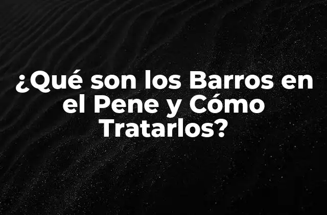 ¿qué Son los Barros en el Pene y Cómo Tratarlos?