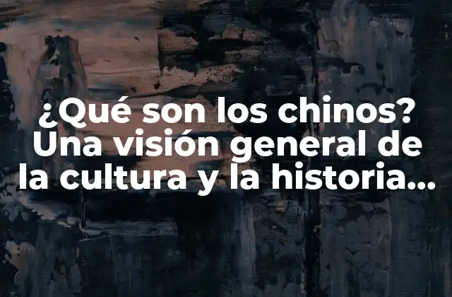 ¿qué Son los Chinos? una Visión General de la Cultura y la Historia de China