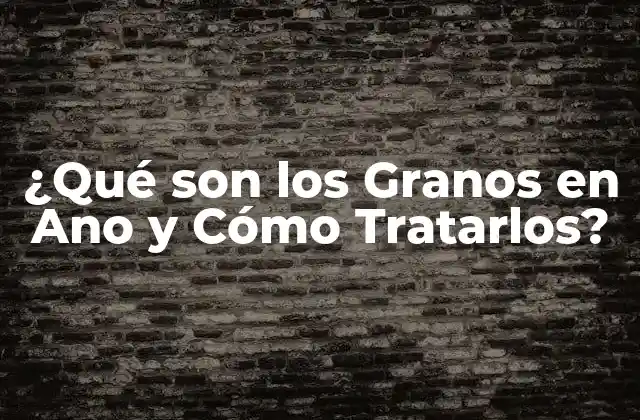 ¿qué Son los Granos en Ano y Cómo Tratarlos?