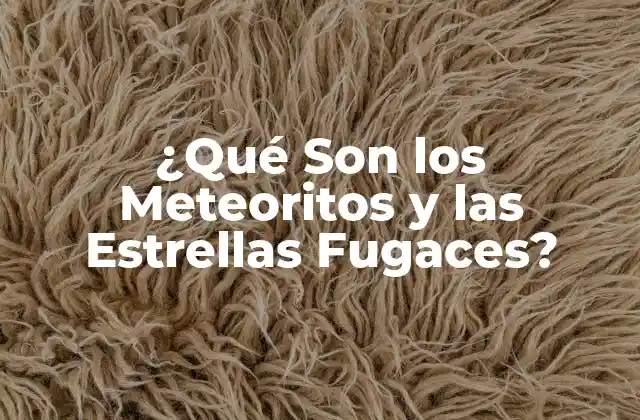 ¿qué Son los Meteoritos y las Estrellas Fugaces?