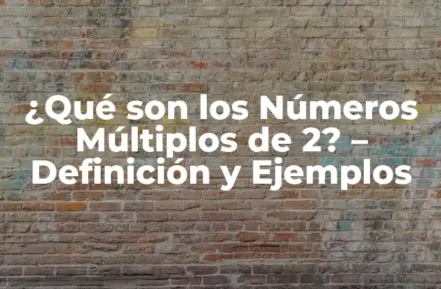 ¿qué Son los Números Múltiplos de 2? – Definición y Ejemplos