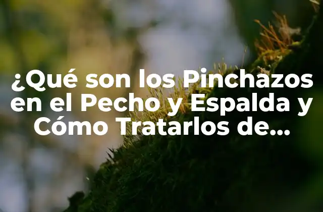 ¿qué Son los Pinchazos en el Pecho y Espalda y Cómo Tratarlos de Forma Efectiva?