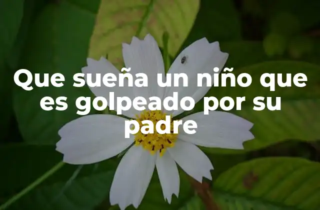 Que Sueña un Niño que es Golpeado por Su Padre
