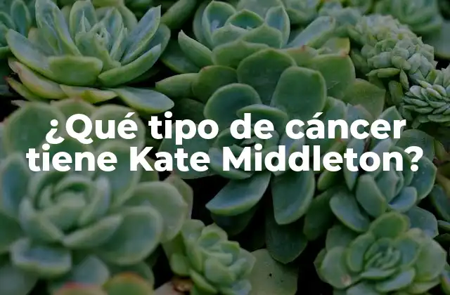 ¿qué Tipo de Cáncer Tiene Kate Middleton?