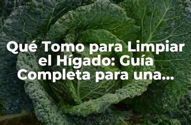 Qué Tomo para Limpiar el Hígado: Guía Completa para una Salud Optima