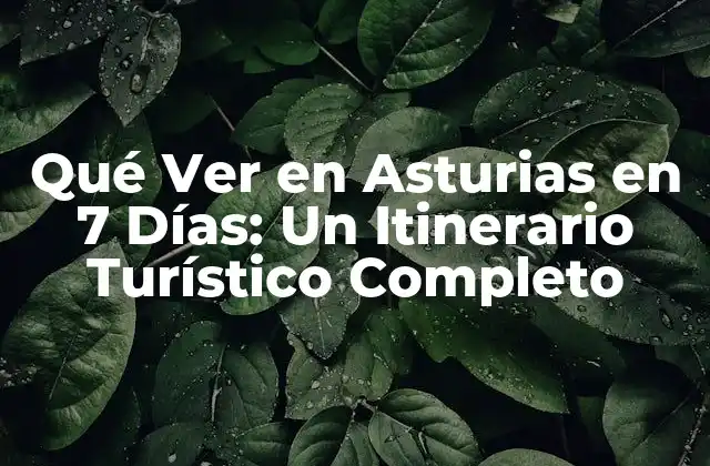 Qué Ver en Asturias en 7 Días: un Itinerario Turístico Completo