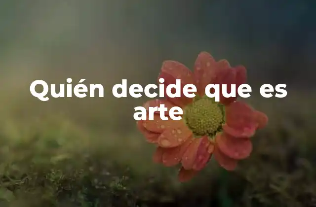 Quién Decide que es Arte