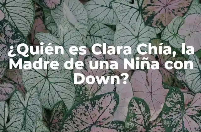 ¿quién es Clara Chía, la Madre de una Niña con Down?
