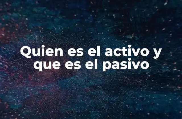 Quien es el Activo y que es el Pasivo
