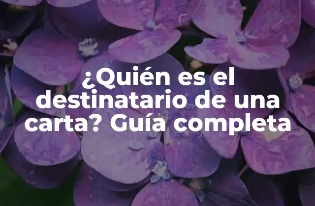 ¿quién es el Destinatario de una Carta? Guía Completa