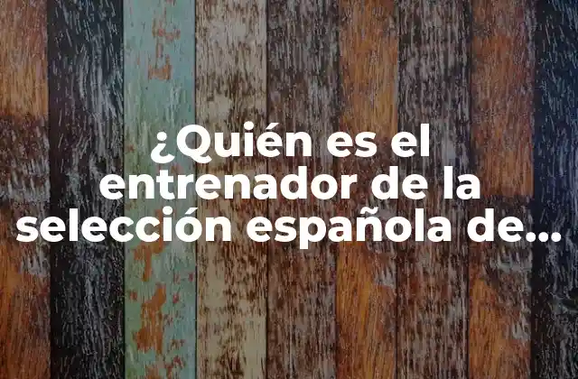 ¿quién es el Entrenador de la Selección Española de Fútbol?