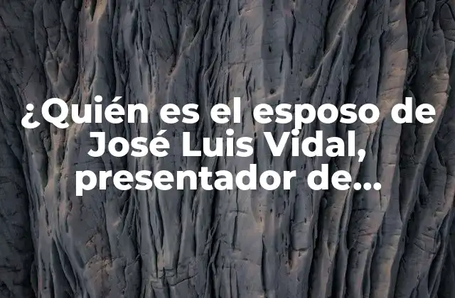 ¿quién es el Esposo de José Luis Vidal, Presentador de Telemadrid?