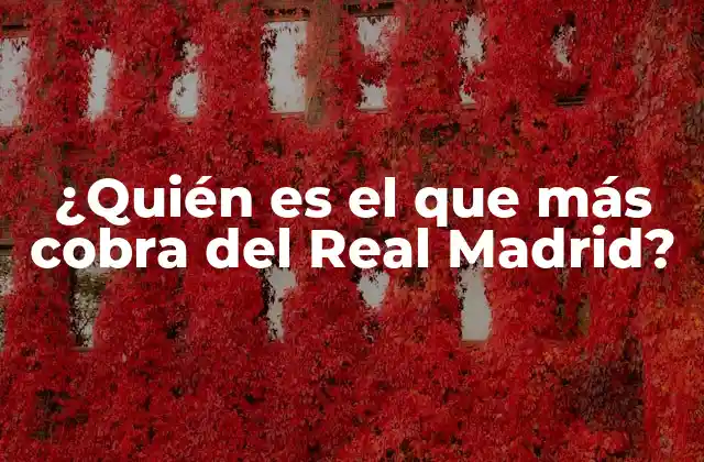 ¿quién es el que Más Cobra Del Real Madrid?