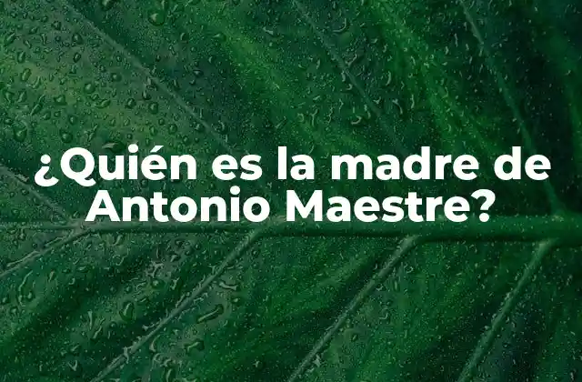 ¿quién es la Madre de Antonio Maestre?