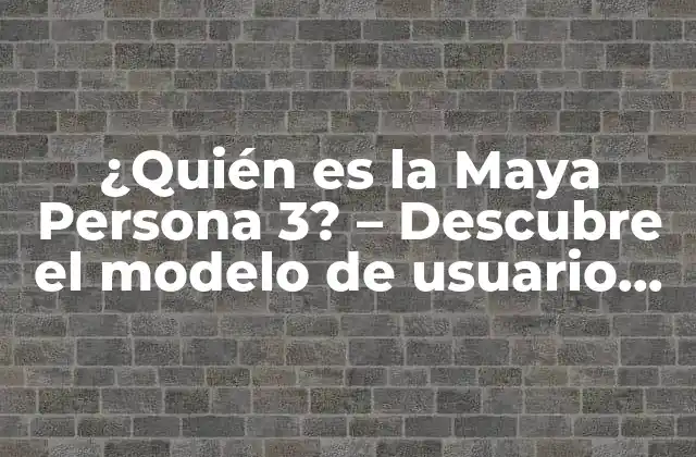¿quién es la Maya Persona 3? – Descubre el Modelo de Usuario Ideal