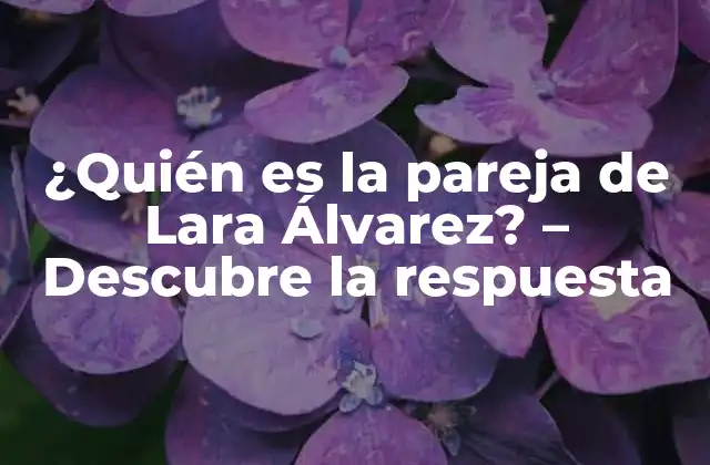 ¿quién es la Pareja de Lara Álvarez? – Descubre la Respuesta