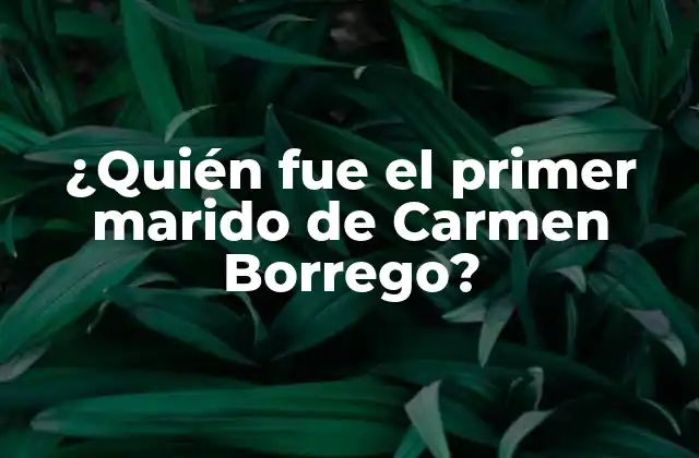 ¿quién Fue el Primer Marido de Carmen Borrego?