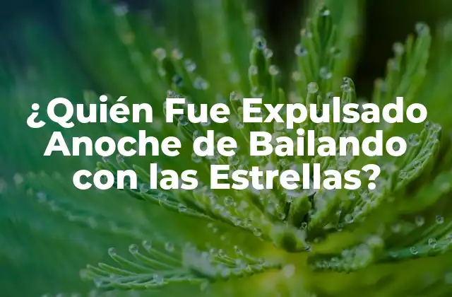 ¿quién Fue Expulsado Anoche de Bailando con las Estrellas?