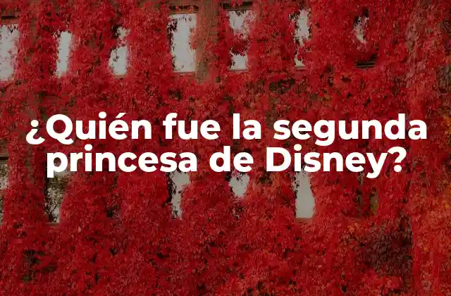¿quién Fue la Segunda Princesa de Disney?