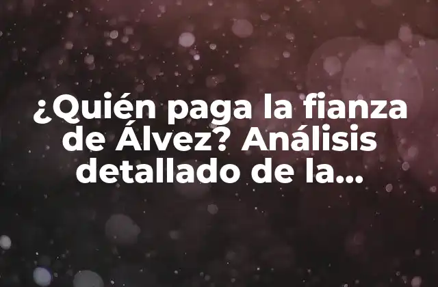¿quién Paga la Fianza de Álvez? Análisis Detallado de la Responsabilidad en la Justicia Penal