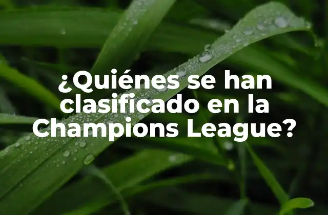 ¿quiénes Se Han Clasificado en la Champions League?