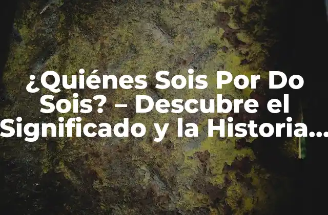 ¿quiénes Sois por Do Sois? – Descubre el Significado y la Historia Detrás de Esta Frase
