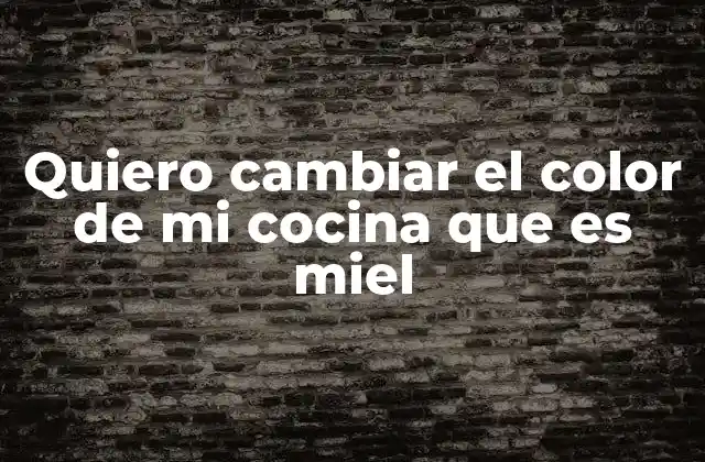 Quiero Cambiar el Color de Mi Cocina que es Miel