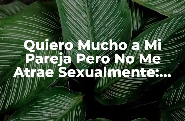 Quiero Mucho a Mi Pareja pero No Me Atrae Sexualmente: ¿qué Pasa?