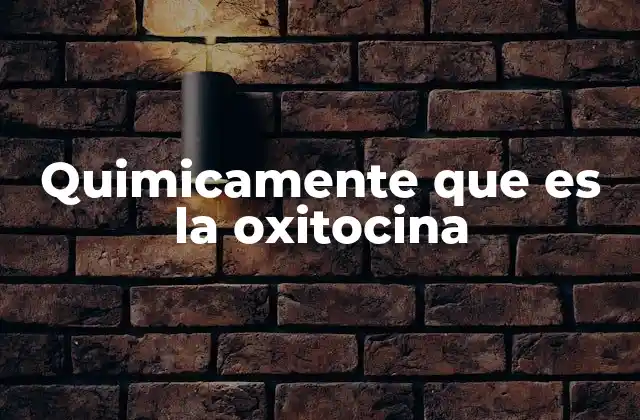 Quimicamente que es la Oxitocina
