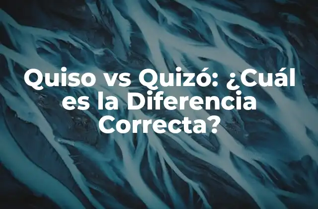 Quiso Vs Quizó: ¿cuál es la Diferencia Correcta?