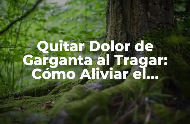 Quitar Dolor de Garganta Al Tragar: Cómo Aliviar el Malestar de Forma Eficiente