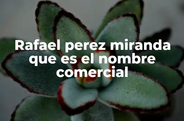Rafael Perez Miranda que es el Nombre Comercial