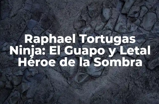 Raphael Tortugas Ninja: el Guapo y Letal Héroe de la Sombra