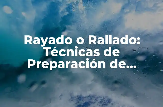 Rayado o Rallado: Técnicas de Preparación de Alimentos para una Cocina Saludable
