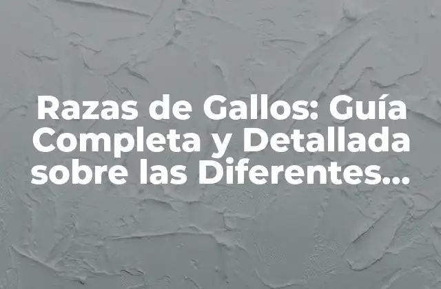 Razas de Gallos: Guía Completa y Detallada sobre las Diferentes Especies