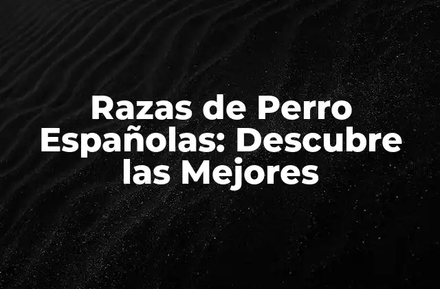 Razas de Perro Españolas: Descubre las Mejores