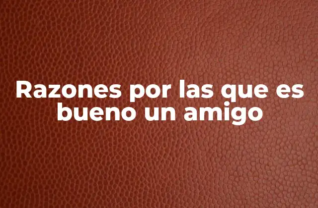 Razones por las que es Bueno un Amigo